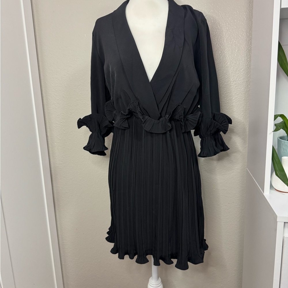 Pretty Little Thing Elegant Black Ruffle Dress